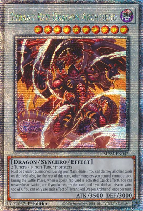 Tyrant Red Dragon Archfiend (Quarter Century Secret Rare) - MP24-EN043 - Quarter Century Secret Rare