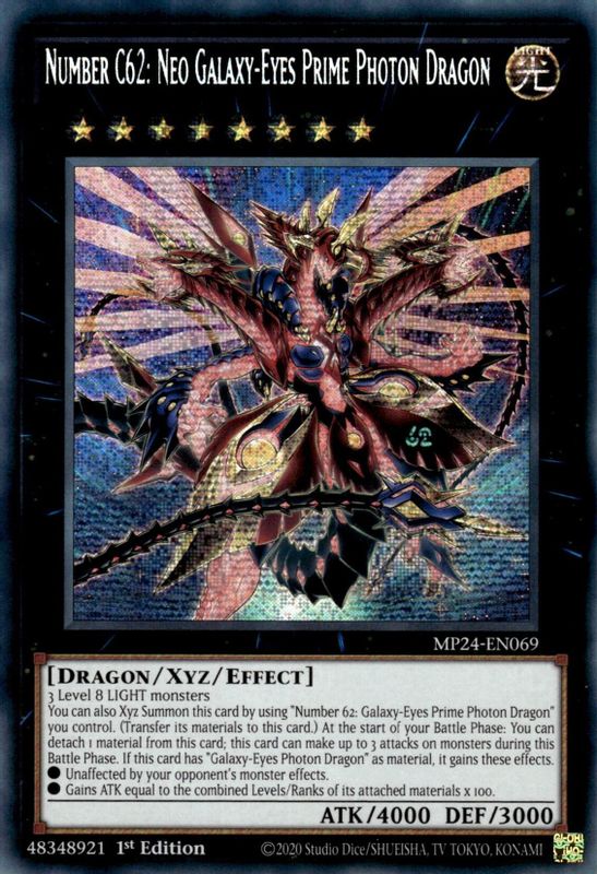 Number C62: Neo Galaxy-Eyes Prime Photon Dragon - MP24-EN069 - Prismatic Secret Rare