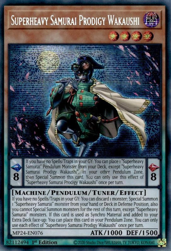 Superheavy Samurai Prodigy Wakaushi - MP24-EN076 - Prismatic Secret Rare