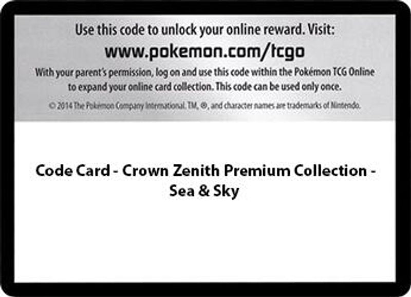 Code Card - Sea & Sky Premium Collection - Code Card