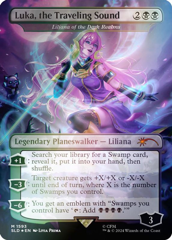 Luka, the Traveling Sound - Liliana of the Dark Realms (Rainbow Foil) - 1593 - Mythic