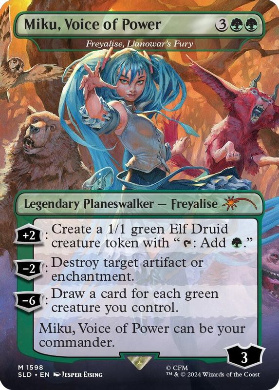 Miku, Voice of Power - Freyalise, Llanowar's Fury - 1598 - Rare