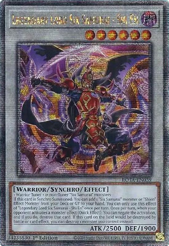 Legendary Lord Six Samurai - Shi En (Quarter Century Secret Rare) - ROTA-EN039 - Quarter Century Secret Rare