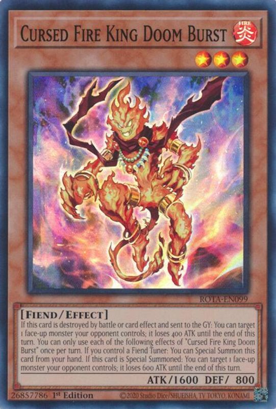 Cursed Fire King Doom Burst - ROTA-EN099 - Super Rare