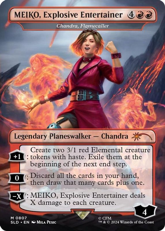 MEIKO, Explosive Entertainer - Chandra, Flamecaller (Rainbow Foil) - 807 - Mythic