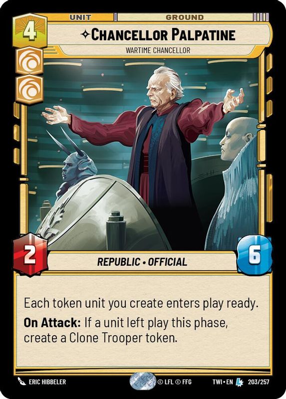 Chancellor Palpatine - Wartime Chancellor - 203/257 - Legendary