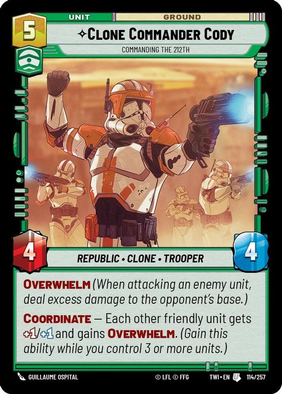 Clone Commander Cody - Commanding the 212th - 114/257 - Uncommon