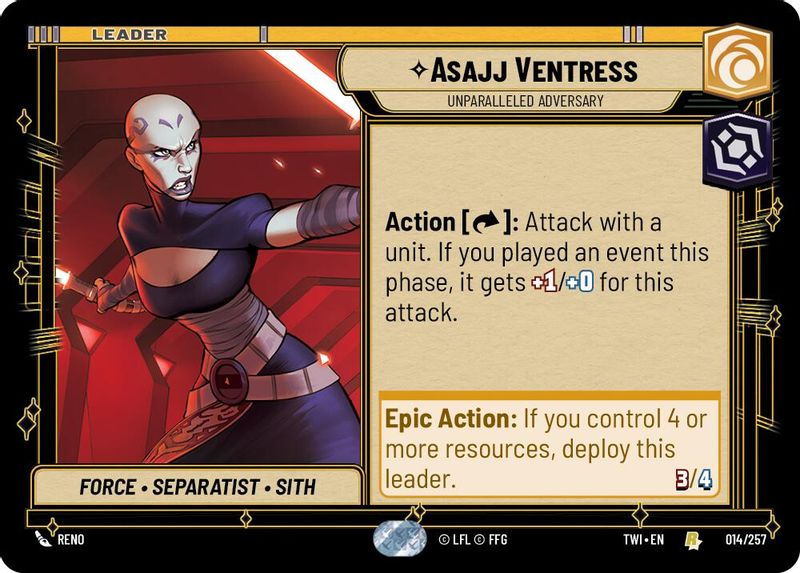 Asajj Ventress - Unparalleled Adversary - 014/257 - Rare