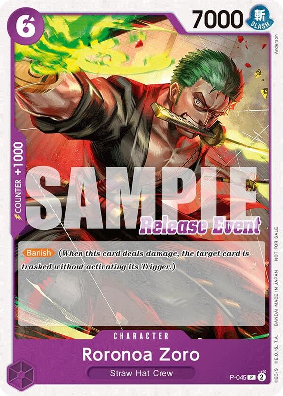 Roronoa Zoro (ST15 - ST20 Release Event Pack) - P-045 - Promo