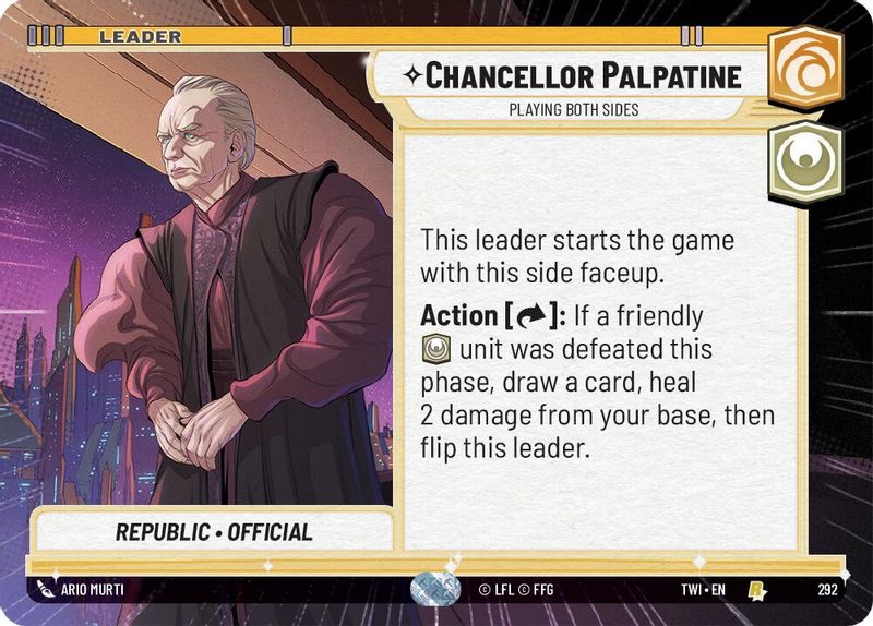 Chancellor Palpatine - Playing Both Sides (Hyperspace) - 292 - Rare