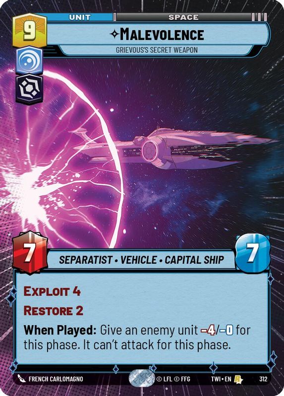 Malevolence - Grievous's Secret Weapon (Hyperspace) - 312 - Rare