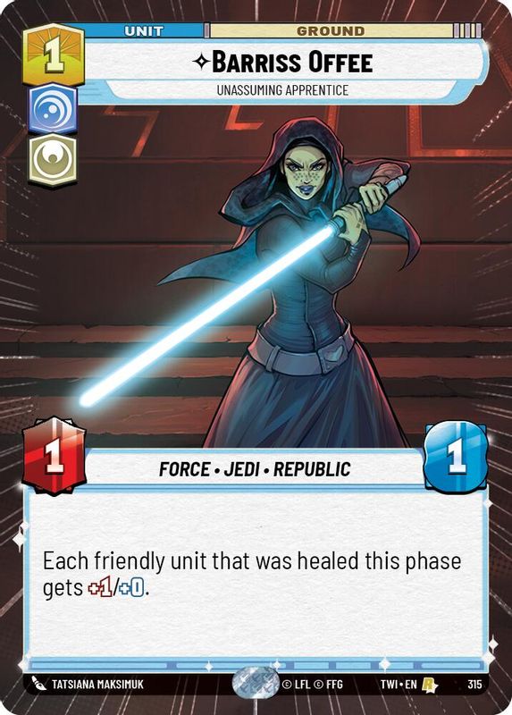 Barriss Offee - Unassuming Apprentice (Hyperspace) - 315 - Rare