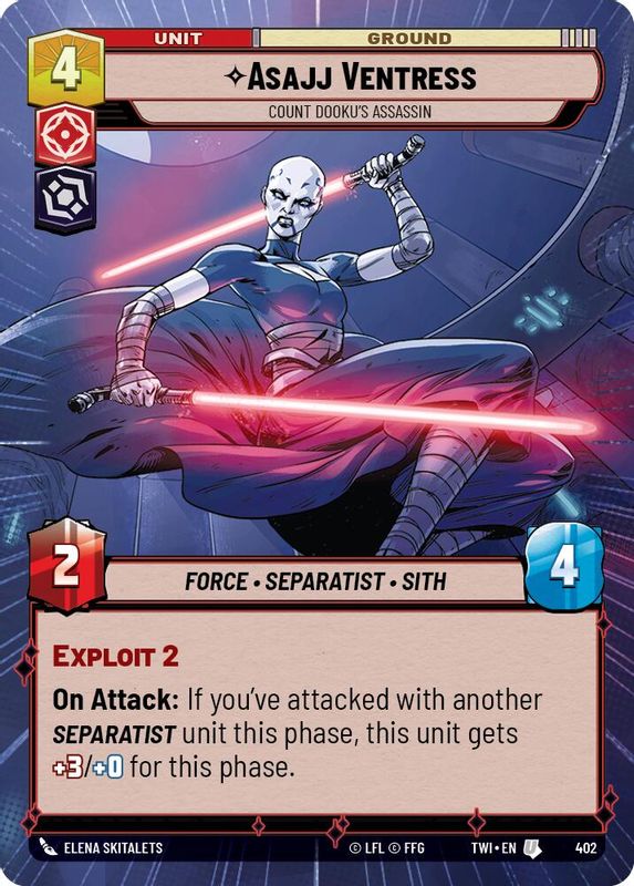 Asajj Ventress - Count Dooku's Assassin (Hyperspace) - 402 - Uncommon