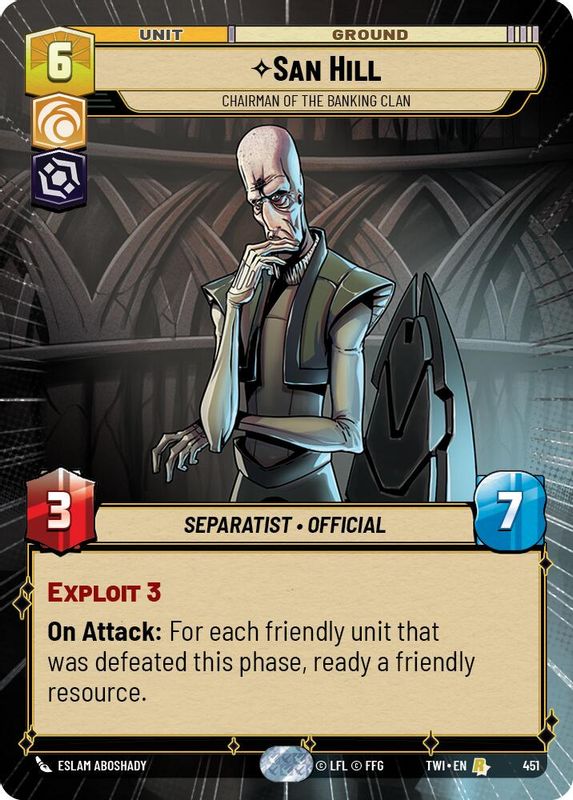 San Hill - Chairman of the Banking Clan (Hyperspace) - 451 - Rare