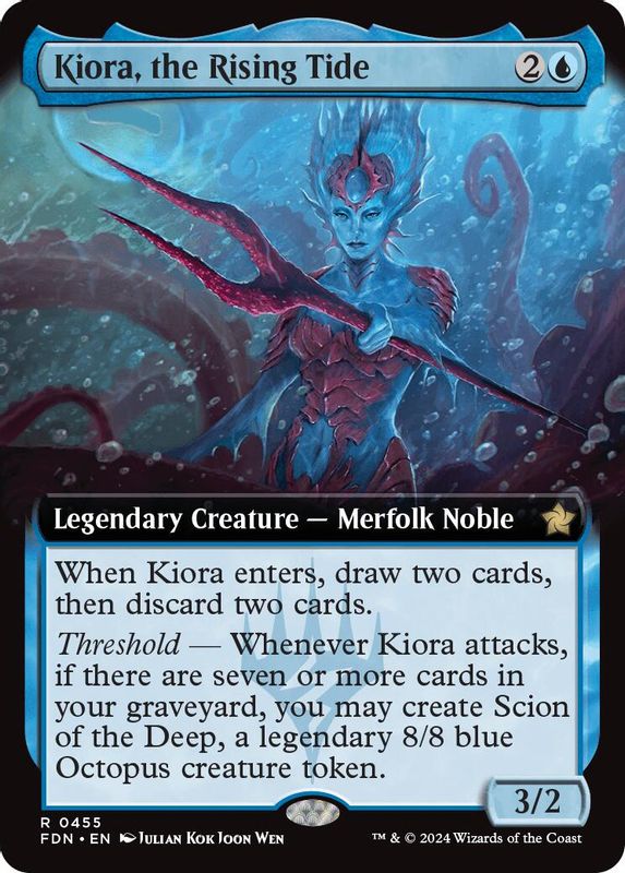 Kiora, the Rising Tide (Extended Art) - 455 - Rare