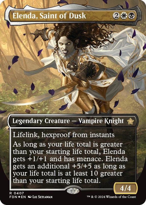 Elenda, Saint of Dusk (Borderless) (Mana Foil) - 407 - Rare