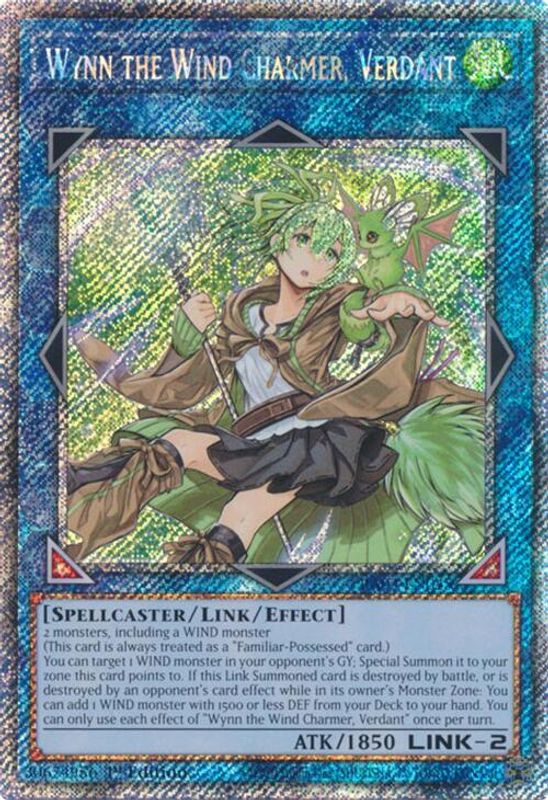 Wynn the Wind Charmer, Verdant (Platinum Secret Rare) - RA03-EN045 - Platinum Secret Rare