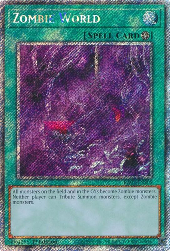 Zombie World (Platinum Secret Rare) - RA03-EN205 - Platinum Secret Rare