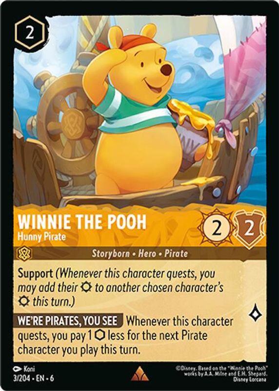 Winnie the Pooh - Hunny Pirate - 3/204 - Rare