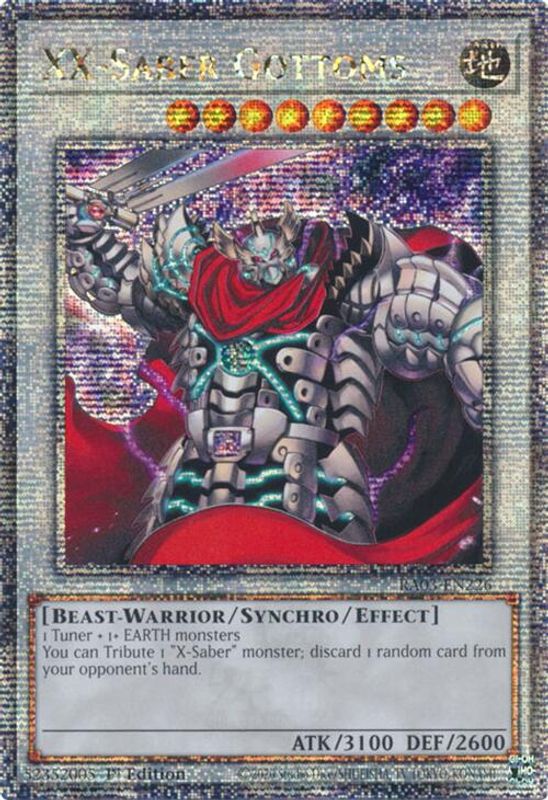 XX-Saber Gottoms (Quarter Century Secret Rare) - RA03-EN226 - Quarter Century Secret Rare