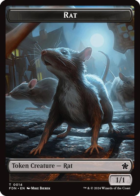 Rat (0014) // Zombie Double-Sided Token - 14 // 15 - Token