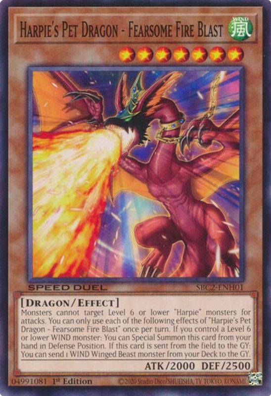 Harpie's Pet Dragon - Fearsome Fire Blast - SBC2-ENH01 - Common / Short Print