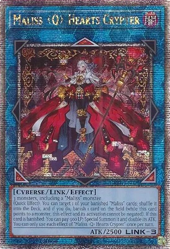 Maliss Q Hearts Crypter (Quarter Century Secret Rare) - CRBR-EN020 - Quarter Century Secret Rare