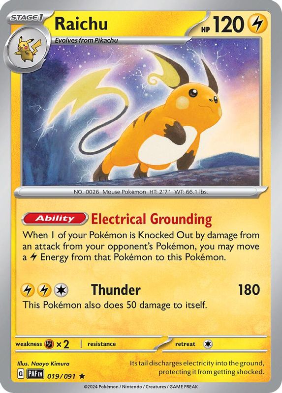 Raichu - 019/091 (Paldean Fates) - 019/091 - Rare