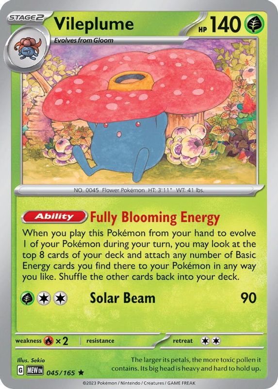 Vileplume - 045/165 (Scarlet and Violet: 151) - 045/165 - Rare