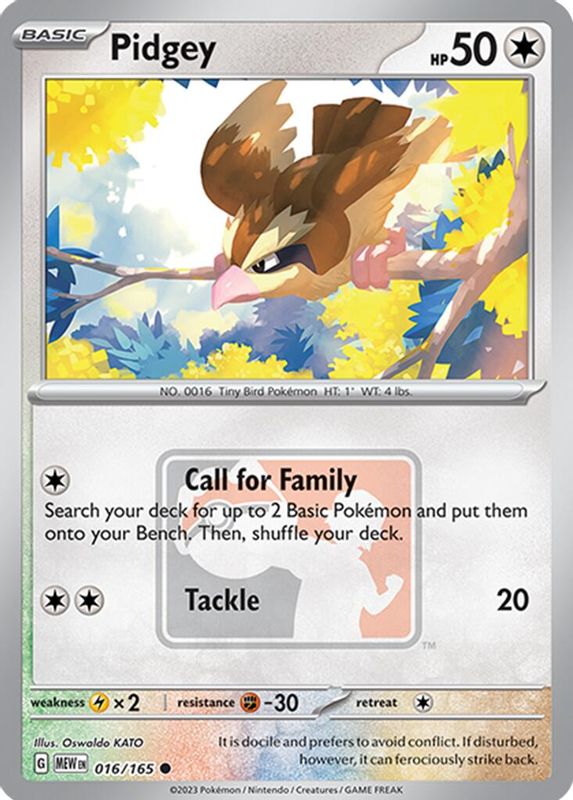 Pidgey - 016/165 (League Promo) - 016/165 - Common