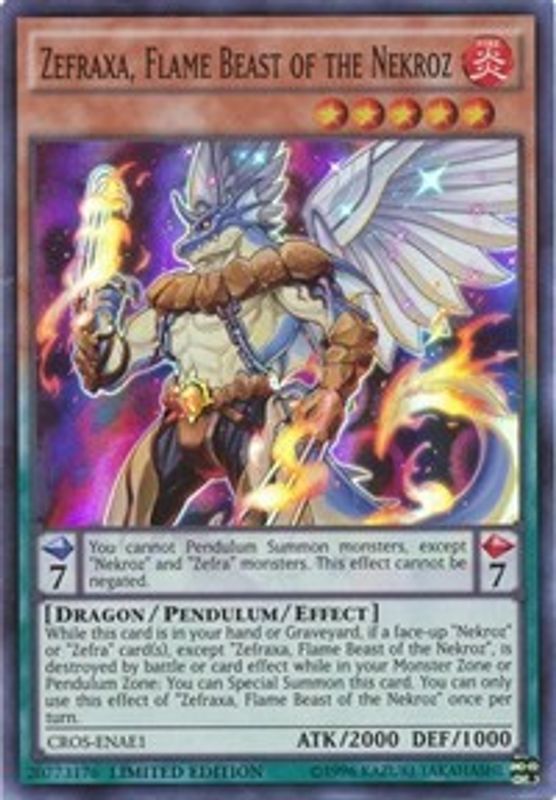 Zefraxa, Flame Beast of the Nekroz - CROS-ENAE1 - Super Rare