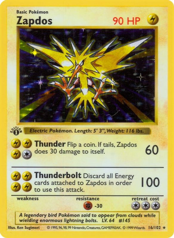 Zapdos - 016/102 - Holo Rare