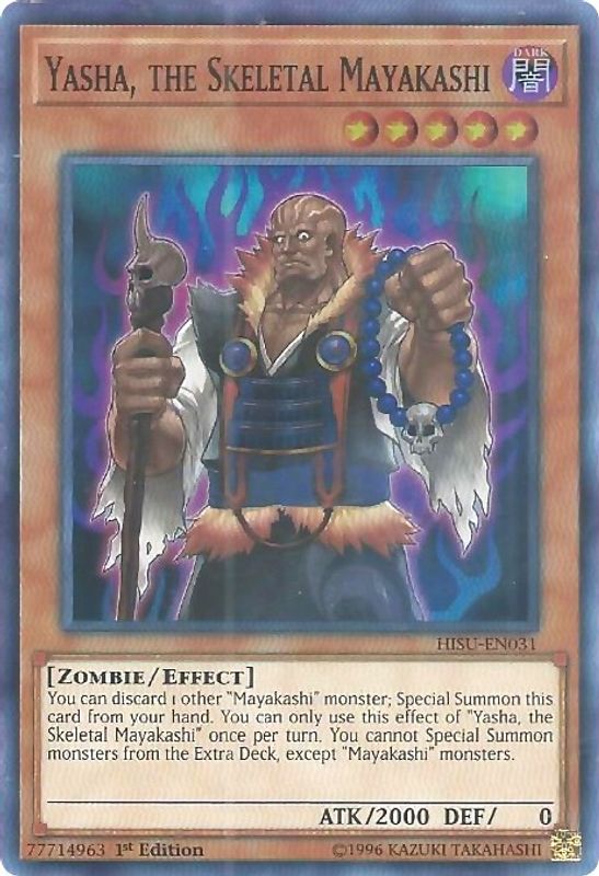 Yasha, the Skeletal Mayakashi - HISU-EN031 - Super Rare