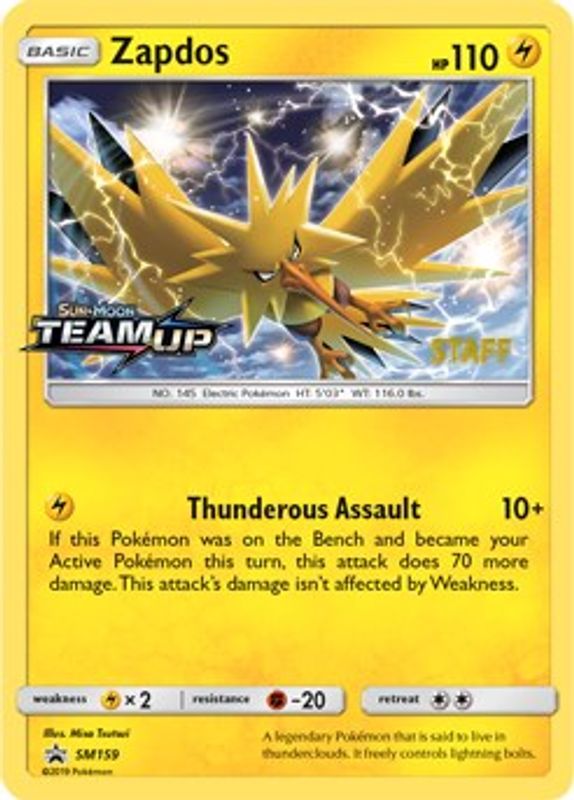 Zapdos - SM159 (Prerelease) [Staff] - SM159 - Promo