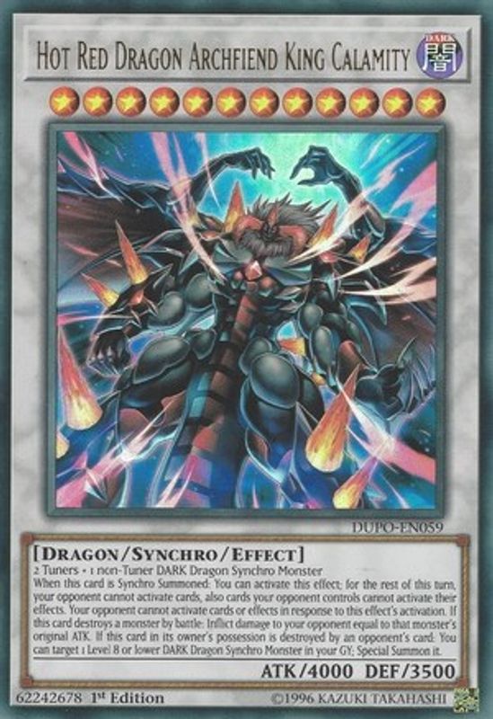 Hot Red Dragon Archfiend King Calamity - DUPO-EN059 - Ultra Rare