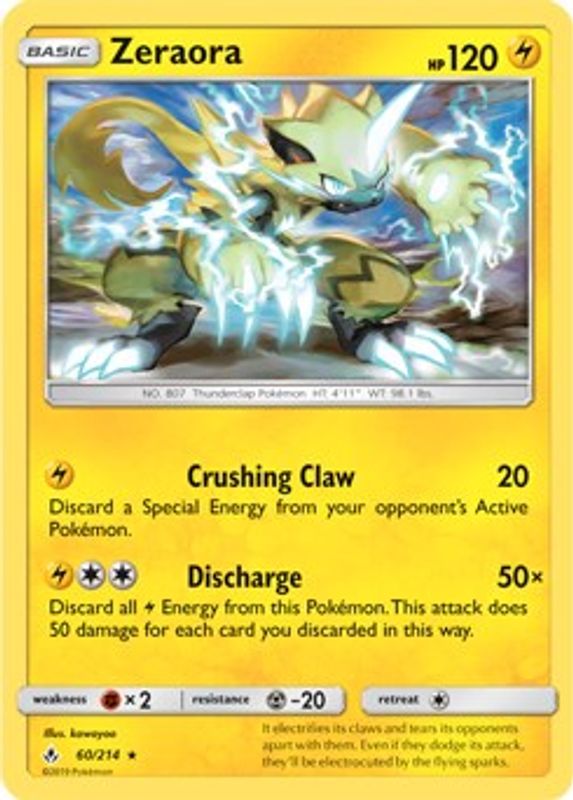 Zeraora - 60/214 (SM Unbroken Bonds) (Cracked Ice Holo) - 060/214 - Holo Rare