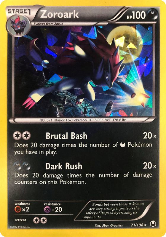 Zoroark - 71/108 (Cracked Ice Holo) - 071/108 - Holo Rare