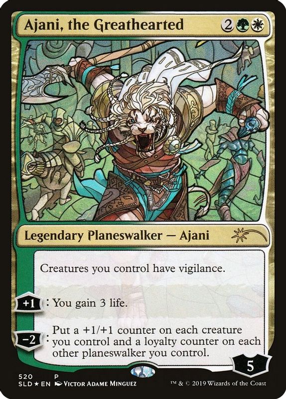 Ajani, the Greathearted (Stained Glass) - 520 - Promo