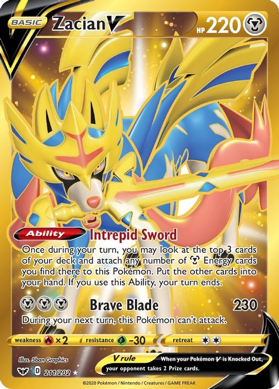 Zacian V (Secret) - 211/202 - Secret Rare