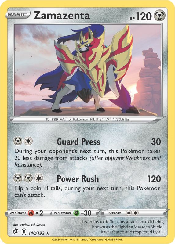 Zamazenta - 140/192 (Cracked Ice Holo) - 140/192 - Holo Rare