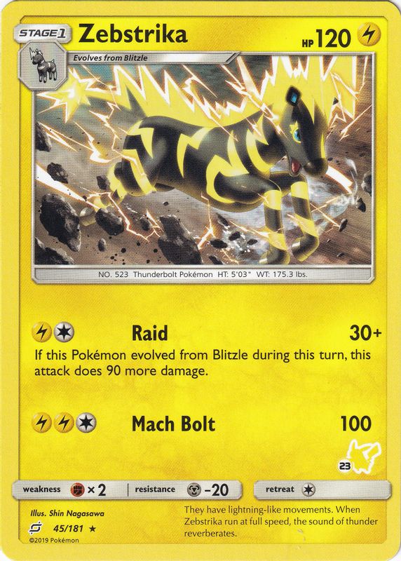 Zebstrika - 45/181 (#23 Pikachu Stamped) - 045/181 - Promo