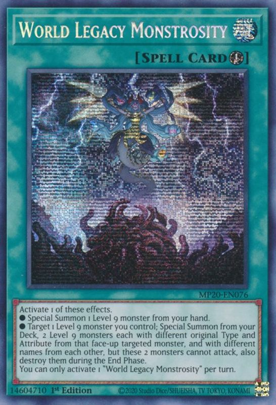 World Legacy Monstrosity - MP20-EN076 - Prismatic Secret Rare