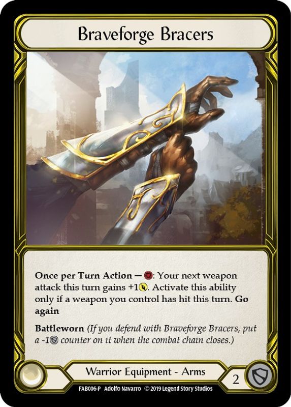 Braveforge Bracers (Golden) - FAB006 - Promo