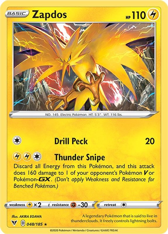 Zapdos - 048/185 - Holo Rare