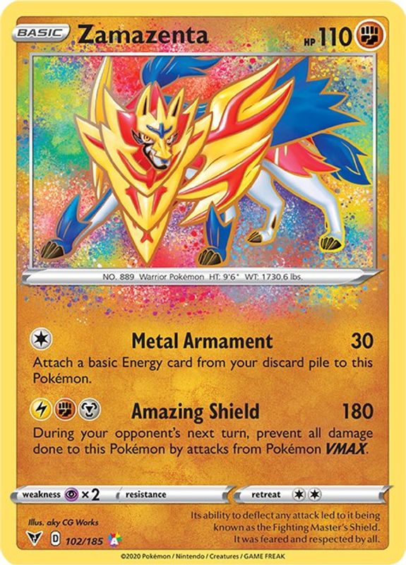 Zamazenta - 102/185 - Amazing Rare