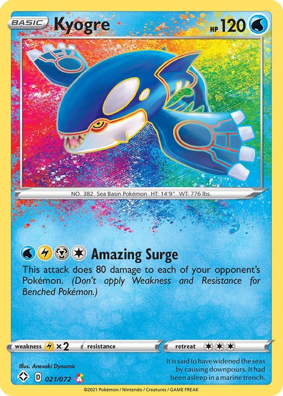 Kyogre - 021/072 - Amazing Rare