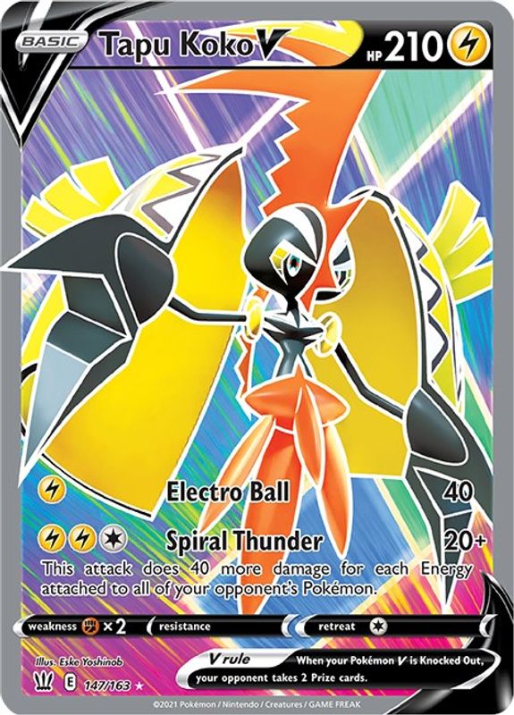 Tapu Koko V (Full Art) - 147/163 - Ultra Rare