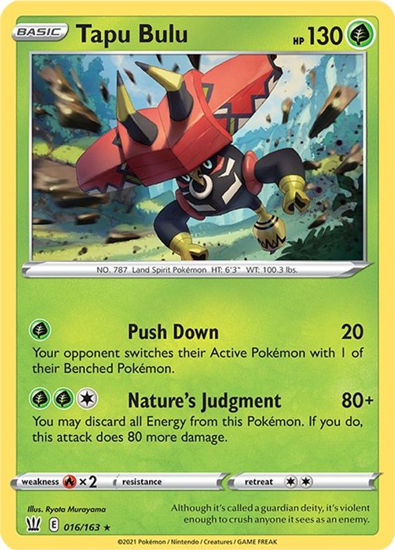 Tapu Bulu - 016/163 - Holo Rare