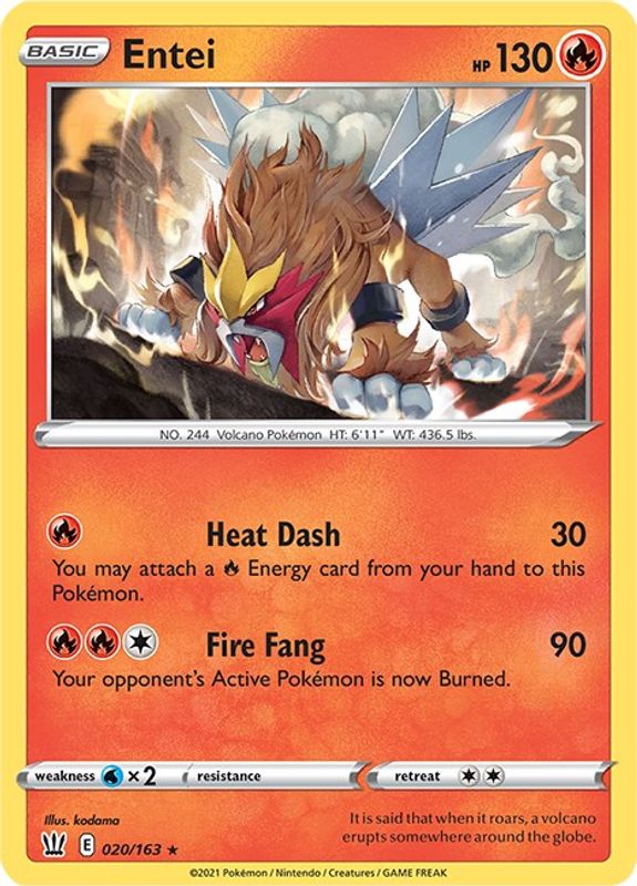 Entei - 020/163 - Holo Rare