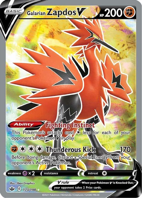 Galarian Zapdos V (Full Art) - 173/198 - Ultra Rare